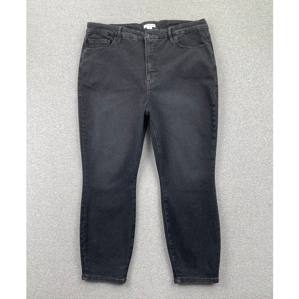 Good American Good Petite Skinny Jeans Plus Size 22 Black Organic Cotton Stretch